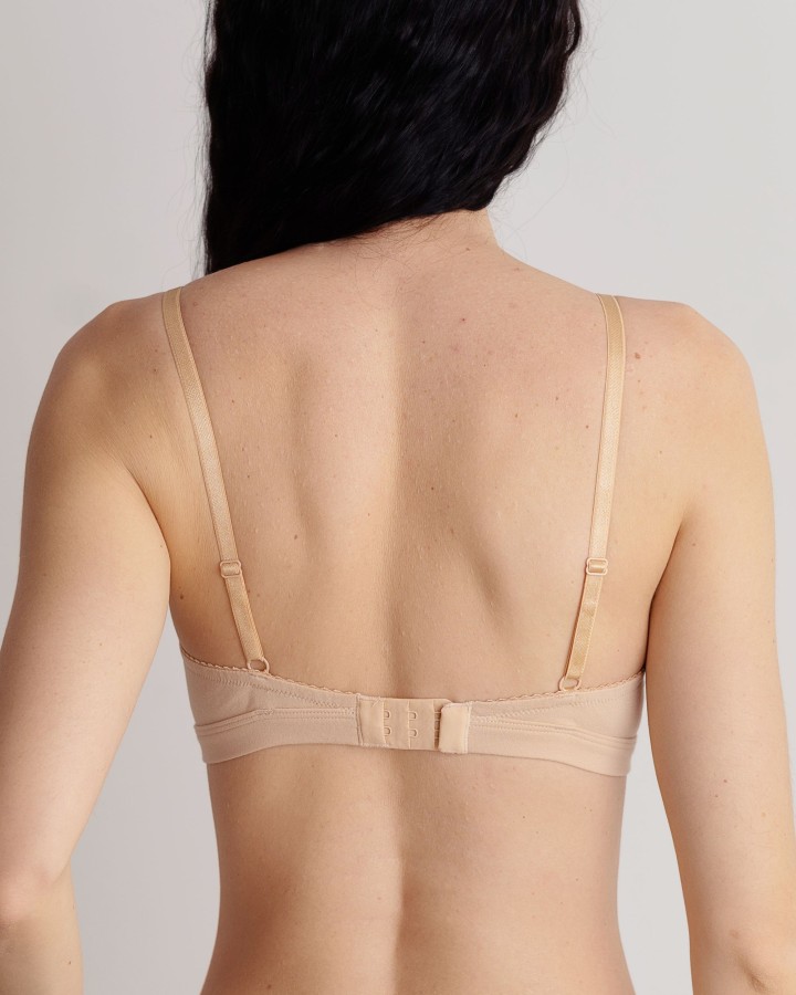 Keola soutien-gorge coton beige pour petites poitrines bretelles